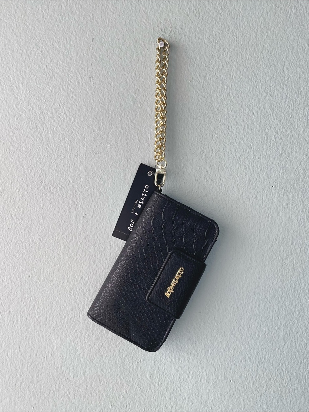 🌱5/$25🌱 Olivia + Joy | Stephanie Black Faux Leather Snakeskin Clutch Wallet